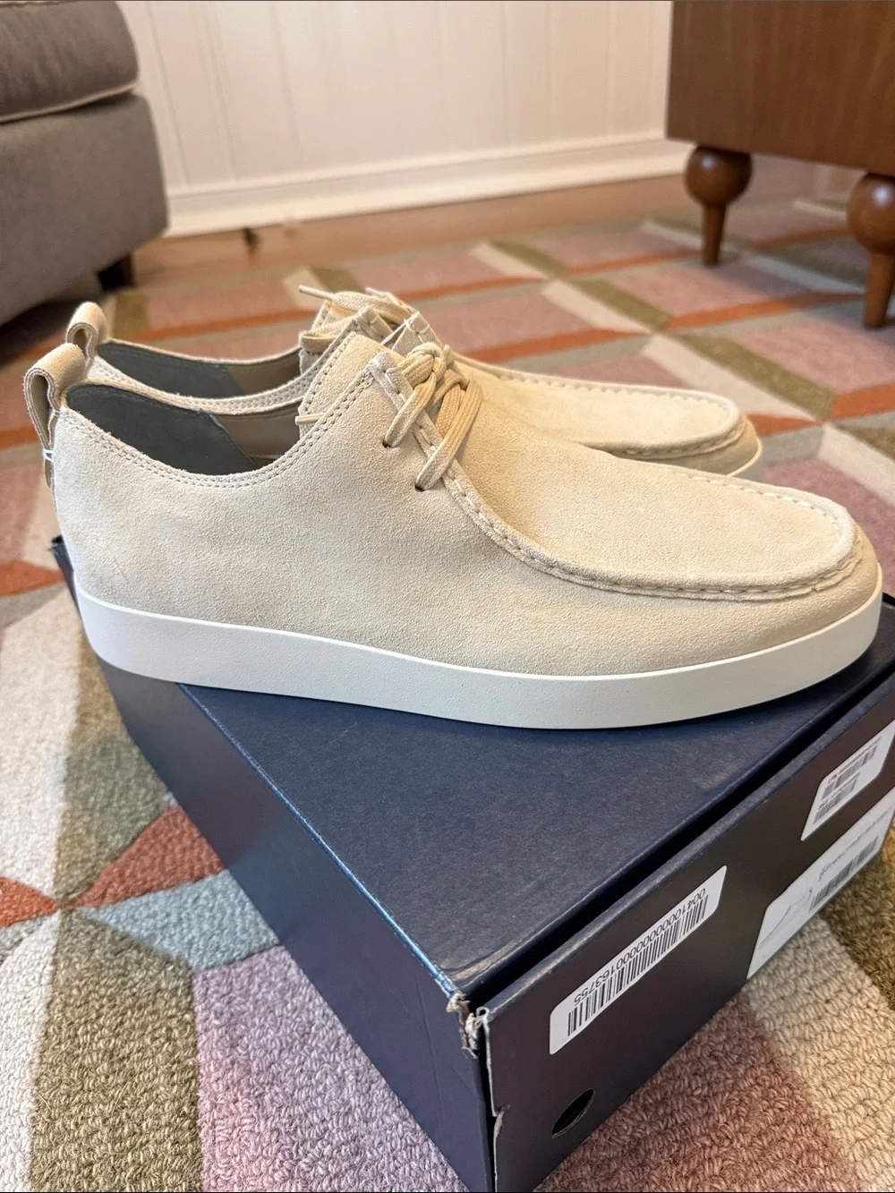 Men's Casual Suede Lace-Up Shoes in Beige